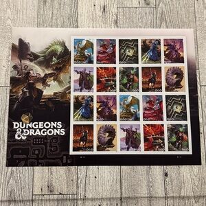 1 sheet of 20 Dungeons & Dragons Collectible Forever Stamps